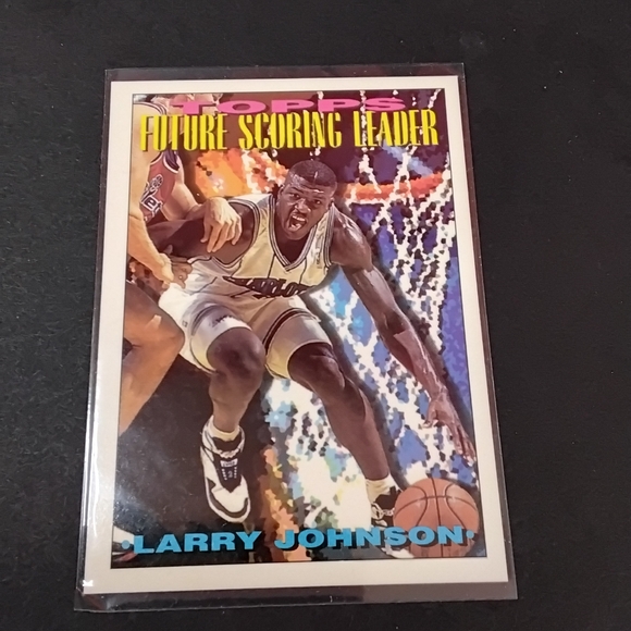 Topps Charlotte Hornets Larry Johnson Card - Blue and White - Picture 1 of 2